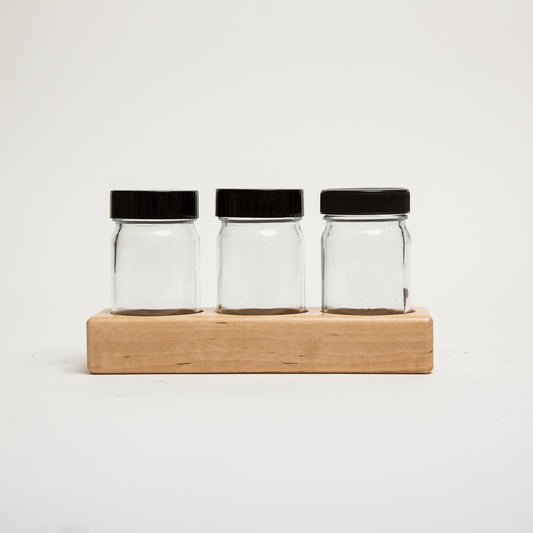 Wooden Holder for 3 Glass Paint Jars